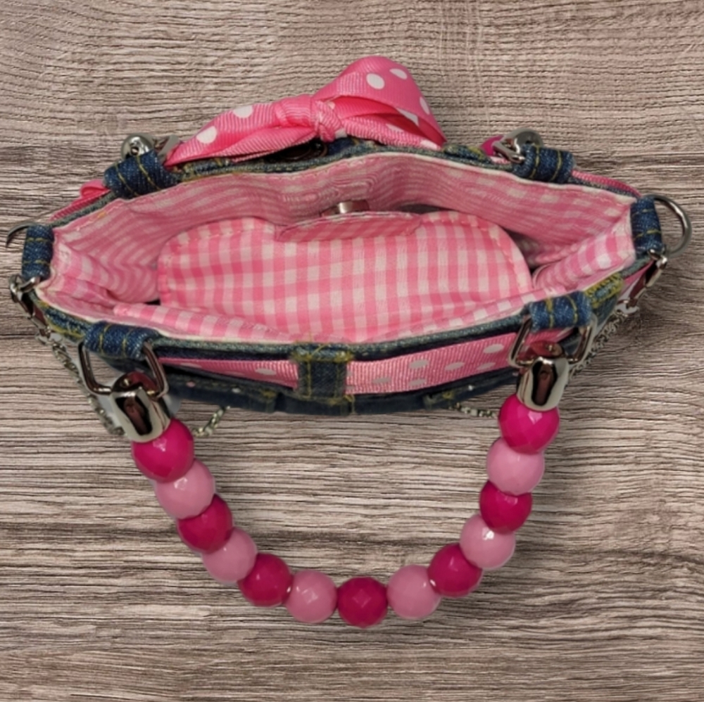 GIRLS DENIM PIG PURSE - Picture 6 of 11